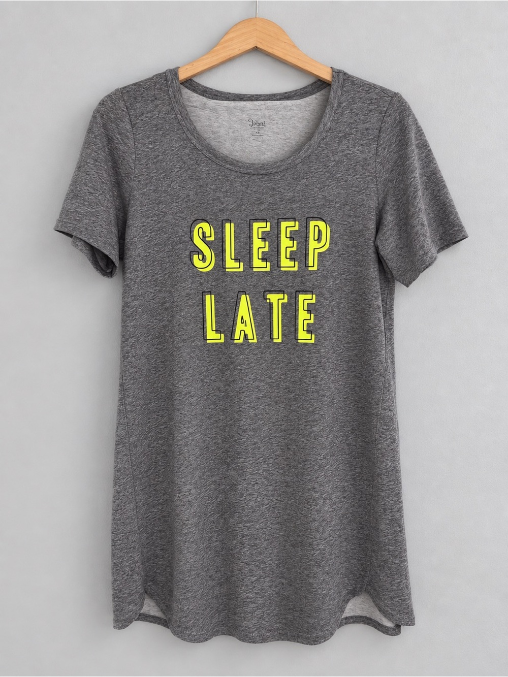 Jenni by Macy’s Sleep Shirt Nightgown Medium Gray Sleep Late Graphic Pajama